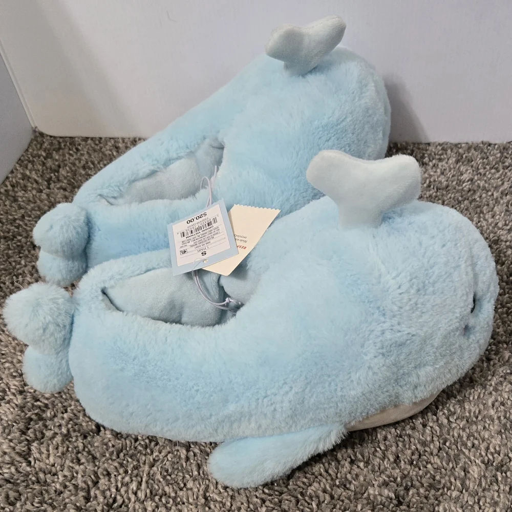 Blue Whale Slippers Kids, Size Small 13-1, New With Tags Cat & Jack Brand